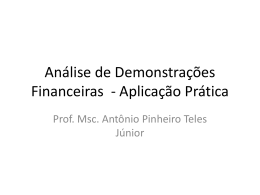 Análise de Demonstrações Financeiras - Aplicação Prática