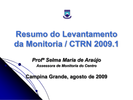 Monitoria / CTRN 2009.1