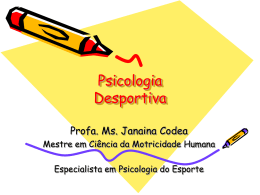 1.3.3. Hist&oacute;rico da Psicologia aplicada ao Esporte e ao Desporto.