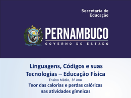 Teor das calorias e perdas calóricas nas atividades gímnicas