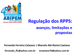 Regulação dos RPPS - Fernando Calazans e Marcelo