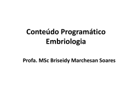 Conteúdo Programático Embriologia