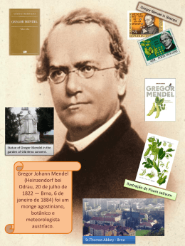 Cientista Mês de Janeiro - Gregor Mendel.