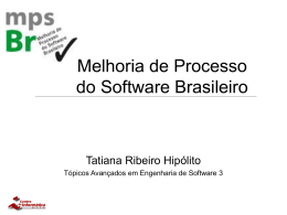 Melhoria de Processo do Software Brasileiro
