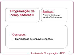 Entrada e sa&iacute;da atrav&eacute;s de arquivos - Instituto de Computa&ccedil;&atilde;o