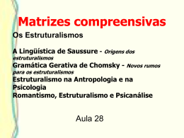 Os Estruturalismos A Lingüística de Saussure - Origens