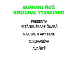 guarani &ntilde;e`&ecirc; regional ytusaingo