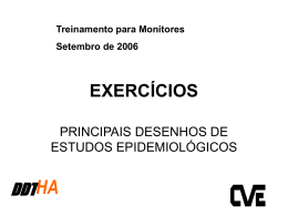 exerc&iacute;cios - principais desenhos de estudos epidemiol&oacute;gicos