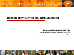 gestão_aula3_apresentação - Secretaria Municipal de Educação