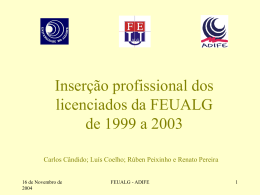 Inserção profissional dos licenciados da FEUALG de 1999 a 2003