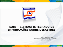 16h30 - Sistema Integrado de Informa&ccedil;&otilde;es sobre Desastres e o