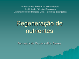 Regeneração de nutrientes - Universidade Federal de Minas Gerais