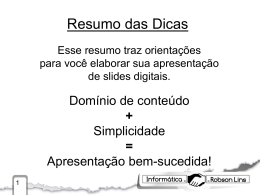 Resumo das Dicas - Robson Lins