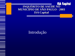 ISA Capital - Prefeitura de São Paulo