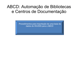 importdatabase - ABCD - Automação de Bibliotecas e Centros de