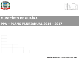 apresentadas no PPA 2014-2017 - Prefeitura Municipal de Guaíra