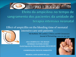Efeito da ampicilina no tempo de sangramento dos pacientes da