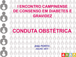 Diabetes mellitus gestacional (8): Conduta Obstétrica