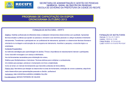 programa de capacitação da egpcr cronograma outubro 2013