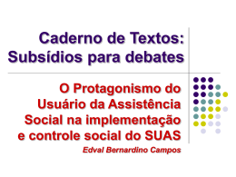 Caderno de Textos SUAS - Prefeitura de São Paulo