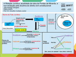 A Relação Jurídica: atualidade da obra de Pontes de Miranda, e sua