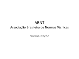 ABNT Associação Brasileira de Normas Técnicas