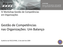 Gestão de Competências nas Organizações: Um Balanço