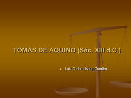 TOMÁS DE AQUINO – Séc. XIII d.C.