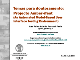 Projecto Amber-iTest - Universidade do Porto