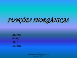 FUNÇÕES INORGÂNICAS