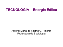 TECNOLOGIA – Energia Eólica