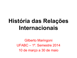 NOVO Plano geral do curso História das RI – 1-2014