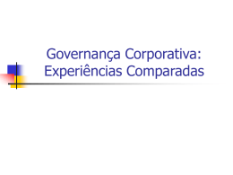 Os Marcos Constitutivos da Governança Corporativa