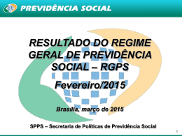 Resultado do RGPS - Ministério da Previdência Social