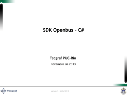 SDK C# OpenBus - Detalhes - Tecgraf JIRA / Confluence - PUC-Rio
