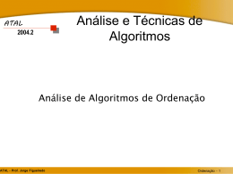 An&aacute;lise e T&eacute;cnicas de Algoritmos