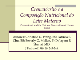 Crematócrito e a composição nutricional do leite materno