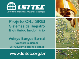 Projeto CNJ SREI Sistemas de Registro Eletrônico