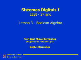 Aula 3: Boolean Algebra - Engenharia de Computadores