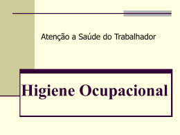 Introdução à Higiene Ocupacional - Universidade Castelo Branco