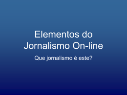 Elementos do Jornalismo On-line