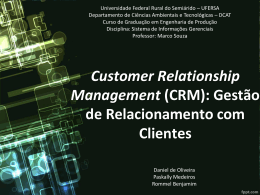 (CRM): Gest&atilde;o de Relacionamento com Clientes