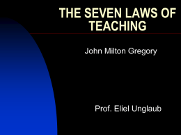 THE SEVEN LAWS OF TEACHING