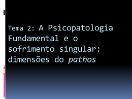 PSICOPATOLOGIA FUNDAMENTAL E PSICANÁLISE