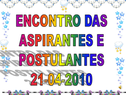 ENCONTRO DAS ASPIRANTES E POSTULANTES