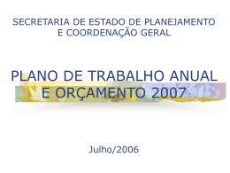 3.Orientações Gerais para a Elaboração do PTA/LOA 2007