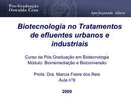 Biotecnologia no Tratamentos de efluentes urbanos e industriais