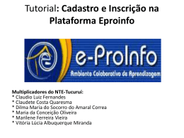 Inscrição na plataforma Eproinfo - NTE