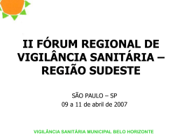 vigil&acirc;ncia sanit&aacute;ria municipal belo horizonte sisvisa bh