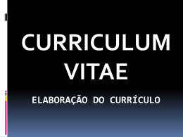 Dicas para elabora&ccedil;&atilde;o de um curr&iacute;culo